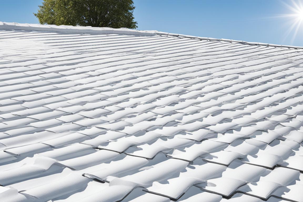 Hittereflecterende dakcoating voor een koeler huis